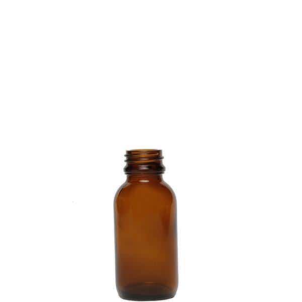 Amber Boston 50ml round glass bottle (24mm neck)