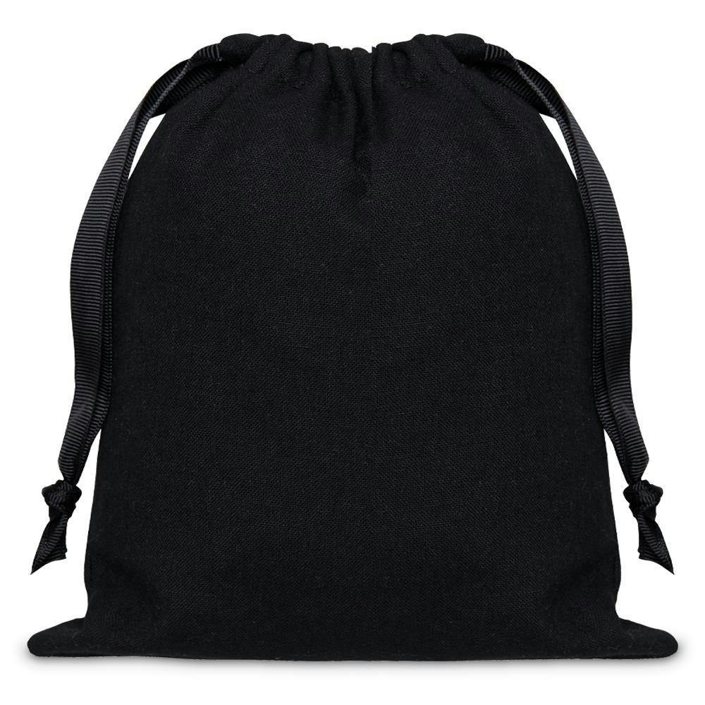 Black cotton drawstring bag image 0