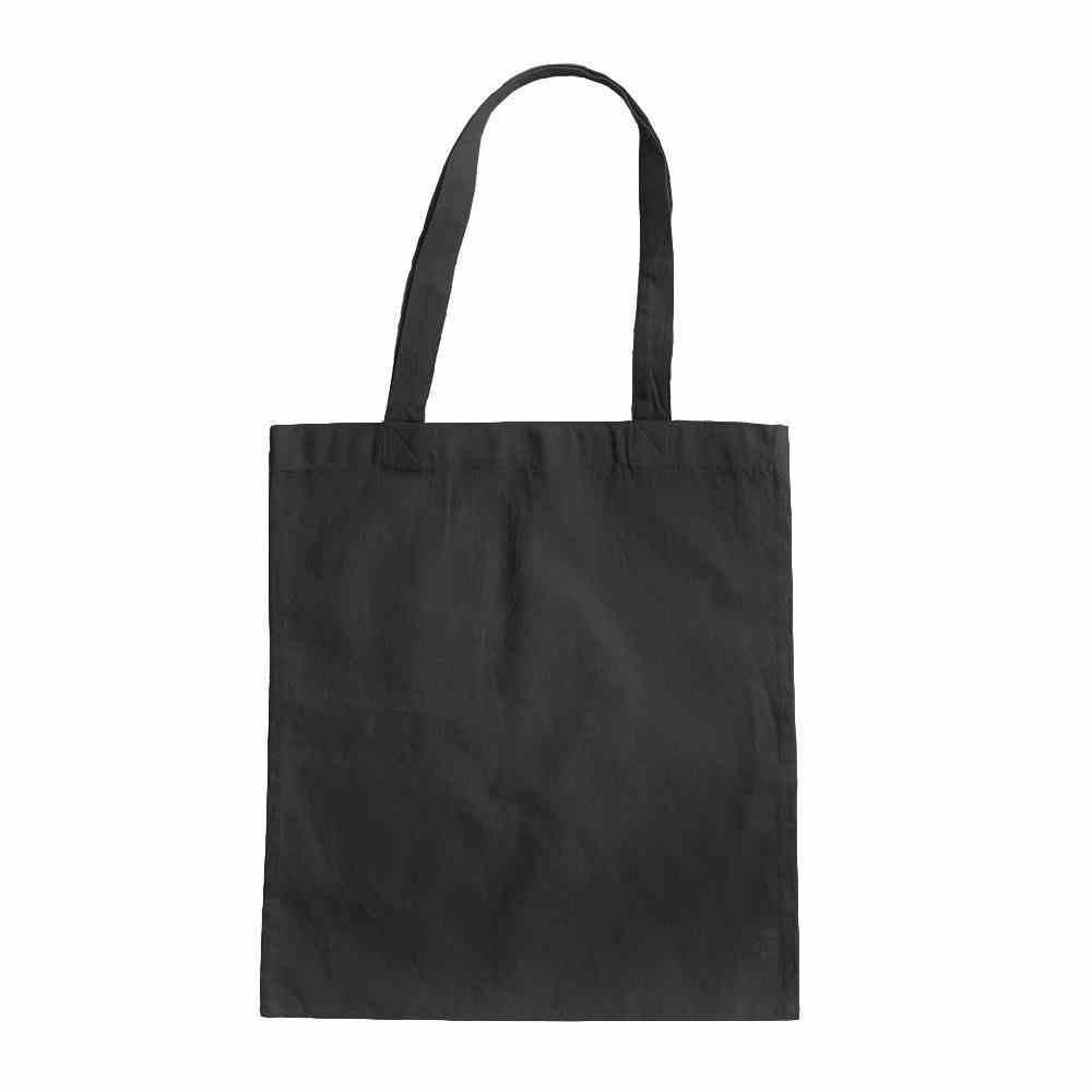 Black cotton tote bag