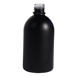 Black frosted 250ml round glass bottle (24/410 neck) image 0