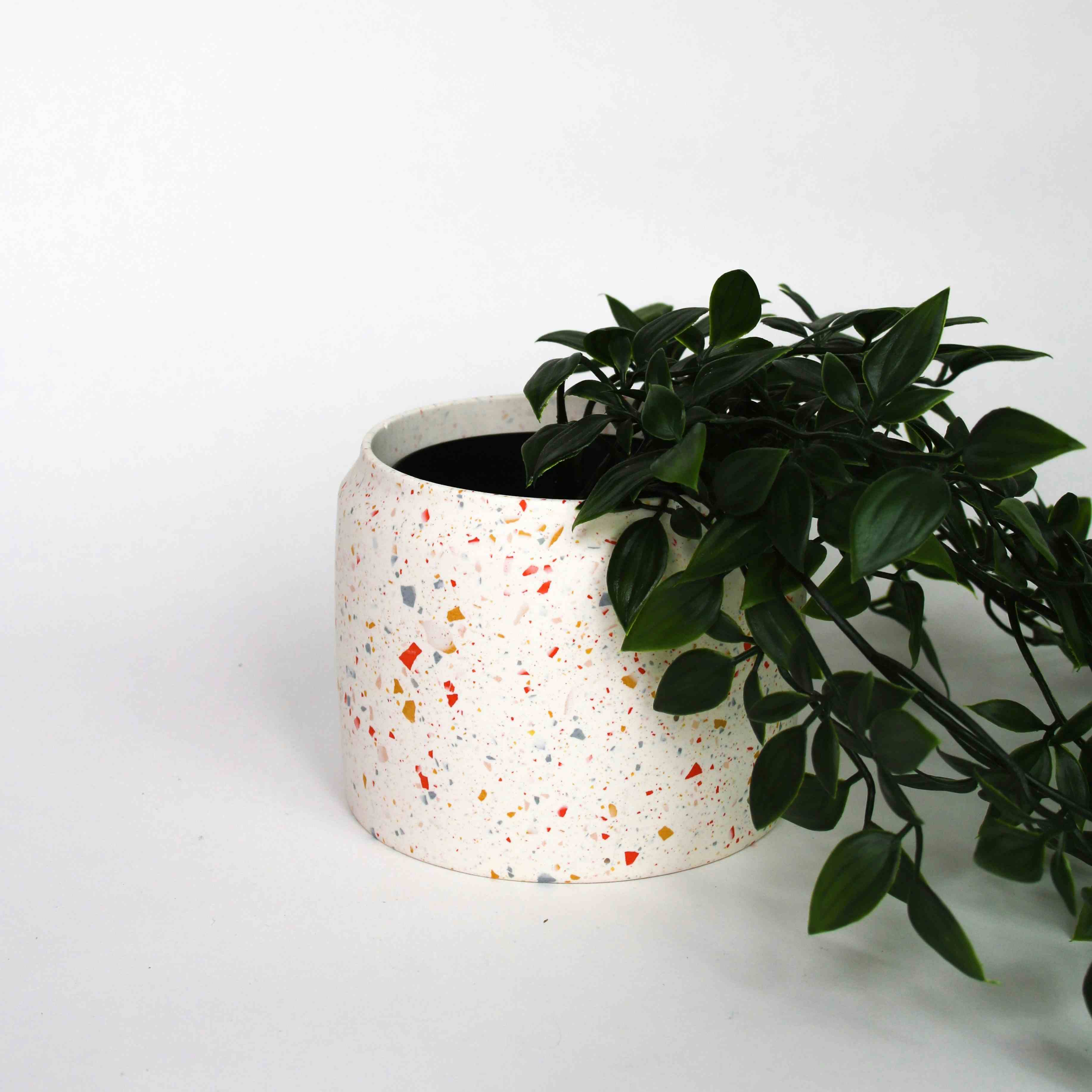 Hand Made Medium Plant Pot CANDY with Terrazzo look and feel