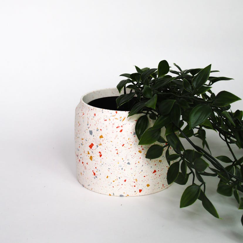 Hand Made Medium Plant Pot CANDY with Terrazzo look and feel image 0