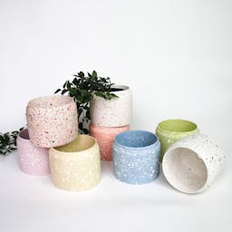 Hand Made Medium Plant Pot CANDY with Terrazzo look and feel image 1
