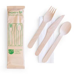Individually wrapped wooden cutlery image 0