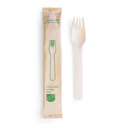 Individually wrapped wooden cutlery image 1