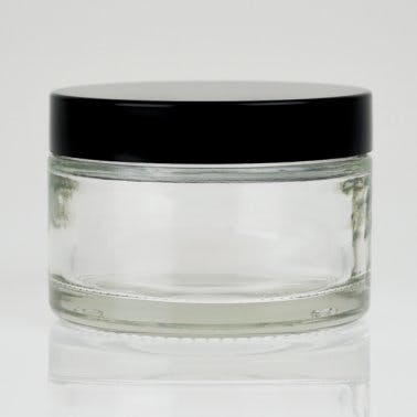 150ml Clear Glass Jar with Black Cap image 0