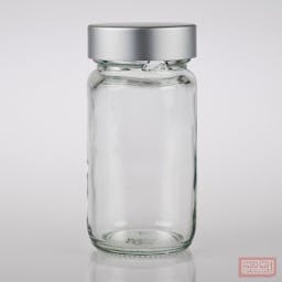 70ml Clear Glass Jar with Matt Silver Cap image 0